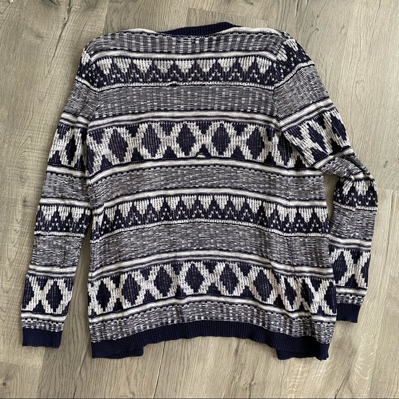 Mossimo Navy Patterned Cardigan - Picture 2 of 3
